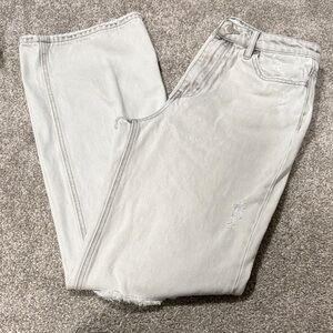 Vervet Light Wash Distressed Wide Leg Jeans